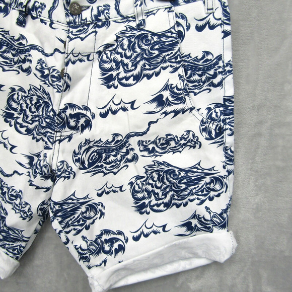 Turbokolor Men's Artistic Shorts Abstract Wave Fish Pattern Cotton Poland Sz 32 - Picture 2 of 12